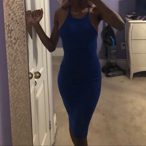 Blue strapless dress - Picture 1 of 2